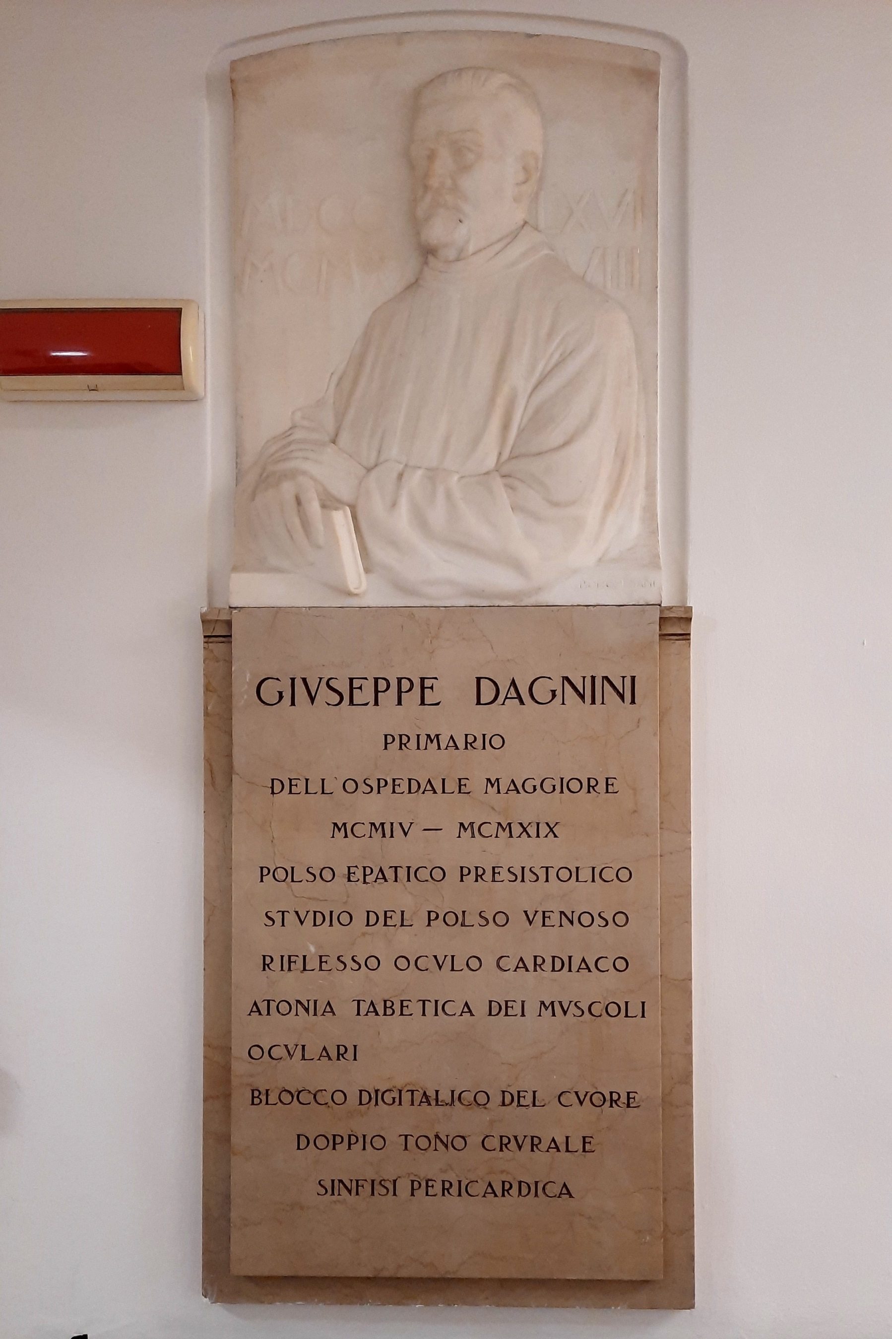 Giuseppe Dagnini's memorial tablet, Ospedale Maggiore, Bologna - 01.jpg